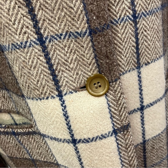 Vintage Bianca Plaid Single Button Wool Blazer Jacket Womens 12 Preppy Classic - Picture 8 of 15